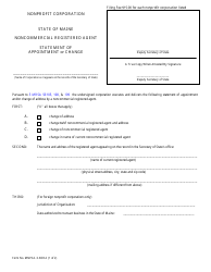 Document preview: Form MNPCA-3-NCRA Statement of Appointment or Change of Noncommercial Registered Agent - Maine