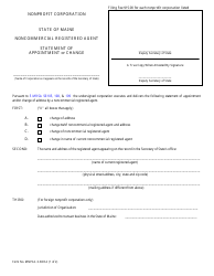 Form MNPCA-3-NCRA Statement of Appointment or Change of Noncommercial Registered Agent - Maine