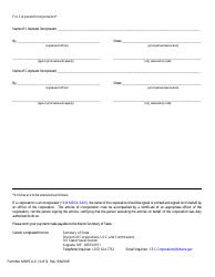 Form MNPCA-6 Articles of Incorporation - Domestic Nonprofit Corporation - Maine, Page 3
