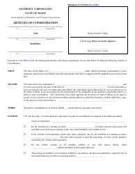 Form MNPCA-10E Articles of Consolidation (Domestic and Foreign Corporations) - Maine