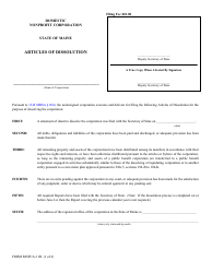 Form MNPCA-11D Articles of Dissolution - Maine
