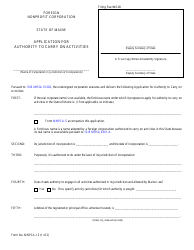 Form MNPCA-12 Application for Authority to Carry on Activities - Maine