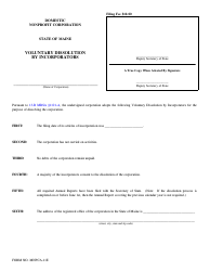 Form MNPCA-11E Voluntary Dissolution by Incorporators - Maine