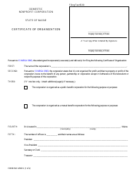 Form MNP-6 Certificate of Organization - Maine