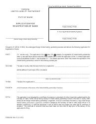 Form MLLP-2 Application for Registration of Name - Maine