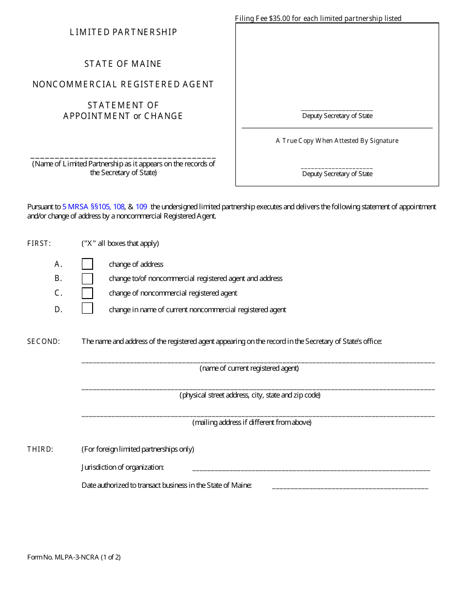 Form MLPA-3-NCRA Download Fillable PDF or Fill Online Statement of ...