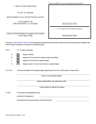 Form MLPA-3-NCRA Statement of Appointment or Change of Noncommercial Registered Agent - Maine