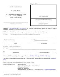 Document preview: Form MLPA-5A Statement of Termination of an Assumed or Fictitious Name - Maine