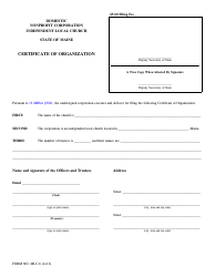 Form MLC-6 Certificate of Organization - Independent Local Church - Maine