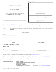 Form MLPA-9A Statement of Withdrawal of a Limited Partner - Maine