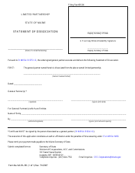 Document preview: Form MLPA-9B Statement of Dissociation - Maine