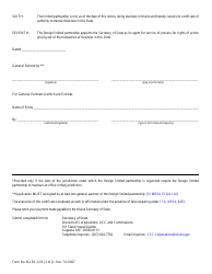Form MLPA-12B Notice of Cancellation of Certificate of Authority to Transact Business - Maine, Page 2