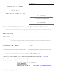 Form MLLC-1A Transfer of Reserved Name - Maine