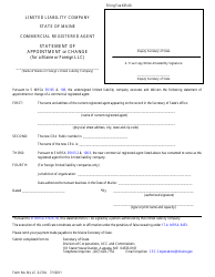 Document preview: Form MLLC-3-CRA Statement of Appointment or Change of Commercial Registered Agent (For a Maine or Foreign LLC) - Maine