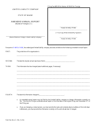 Form MLLC-13A Amended Annual Report (Maine or Foreign LLC) - Maine