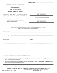 Form MLLP-1 Application for Reservation of Name - Maine