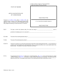 Document preview: Form CONV Articles/Certificate of Conversion - Maine