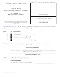 Form MLLP-3-NCRA Statement of Appointment or Change of Noncommercial Agent - Maine