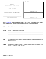 Form MLLP-11R Certificate of Renunciation - Maine