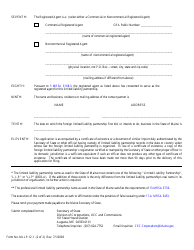 Form MLLP-12-1 Application for Authority to Do Business Pursuant to 31 Mrsa Chapter 852.3 to Accompany Application for Transfer of Authority - Maine, Page 2