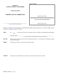 Form MLLP-17 Certificate of Correction - Maine