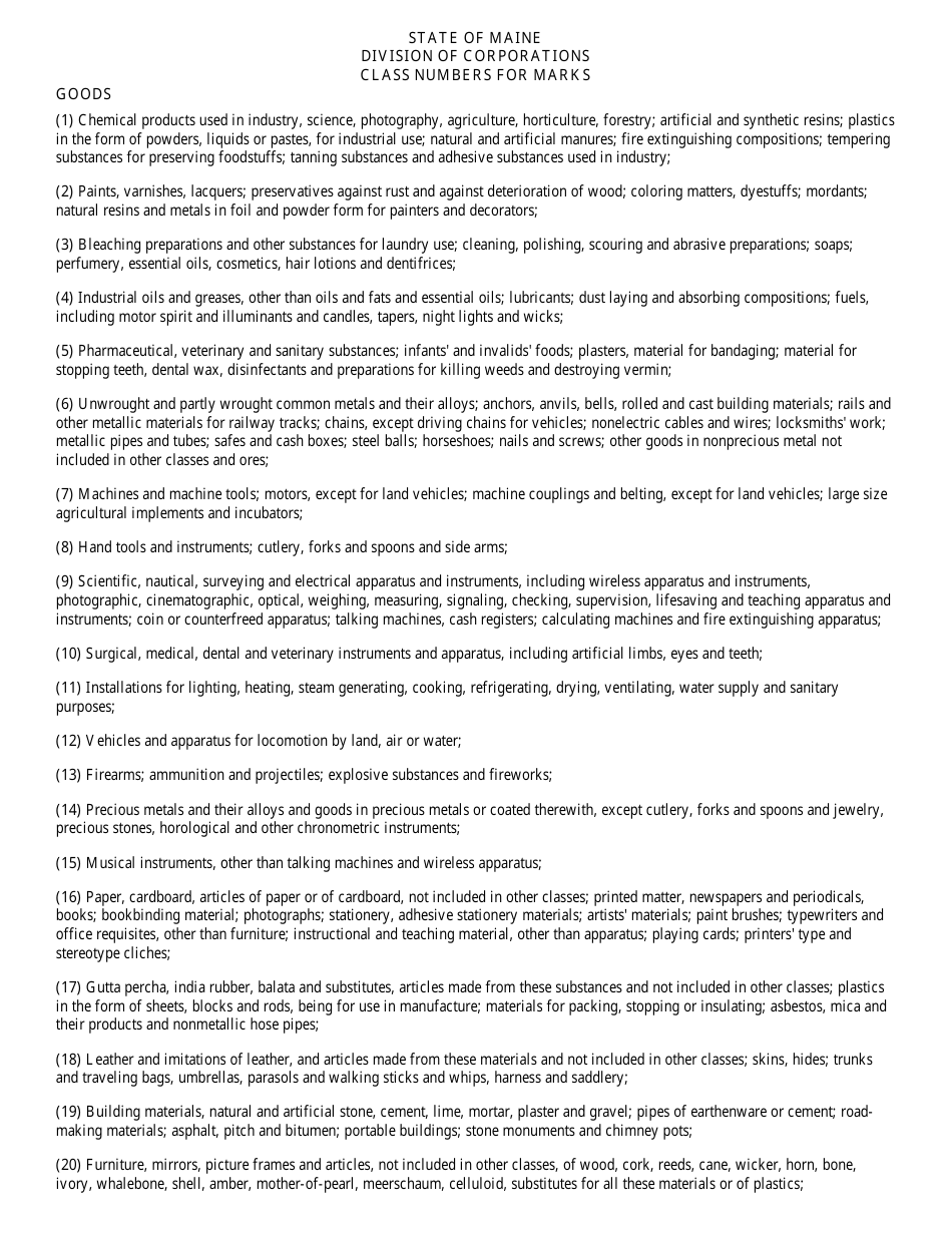 Form MARK-1 Application for Registration of a Mark - Maine, Page 6