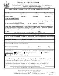 Document preview: Form MVL-20 Gender Designation Form - Maine