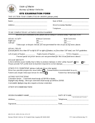 Document preview: Form MD-FR-103 Eye Examination Form - Maine