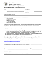 Document preview: Form MD-FR-26 Cancellation Request Form - Maine