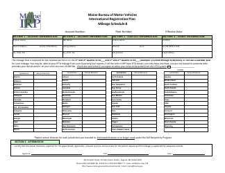 Document preview: Schedule B Irp Uniform Distance Schedule - International Registration Plan - Maine