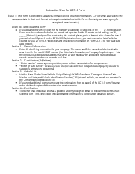 Document preview: Instructions for Form UCR-2 Unified Carrier Registration Form - Maine