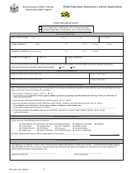Form MVE-85 Rider Education Instructor License Application - Maine
