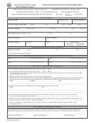 Document preview: Form MVE-83 Driver Education School License Application - Maine