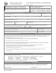 Document preview: Form MVE-84 Driver Education Instructor License Application - Maine