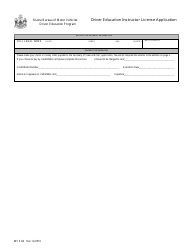 Form MVE-84 Driver Education Instructor License Application - Maine, Page 3
