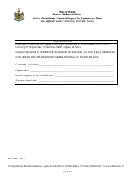 Form MVD-374 Notice of Lost Dealer Plate and Request for Replacement Plate - Maine, Page 2