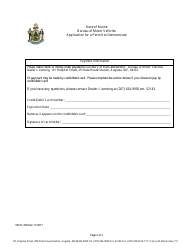 Form MVD-376 Application for a Permit to Demonstrate - Maine, Page 2