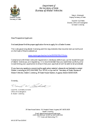 Document preview: Form MVD-397 Dealer License Application Package - Maine