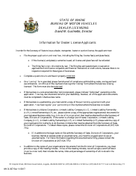 Form MVD-397 Dealer License Application Package - Maine, Page 2