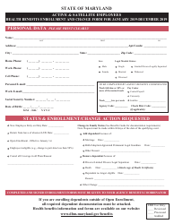 Active and Satellite Employees Health Benefits Enrollment and Change Form - Maryland