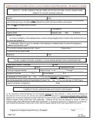 Form MS405 Request Form - Employee-To-Employee Leave Donation Program - Maryland, Page 2