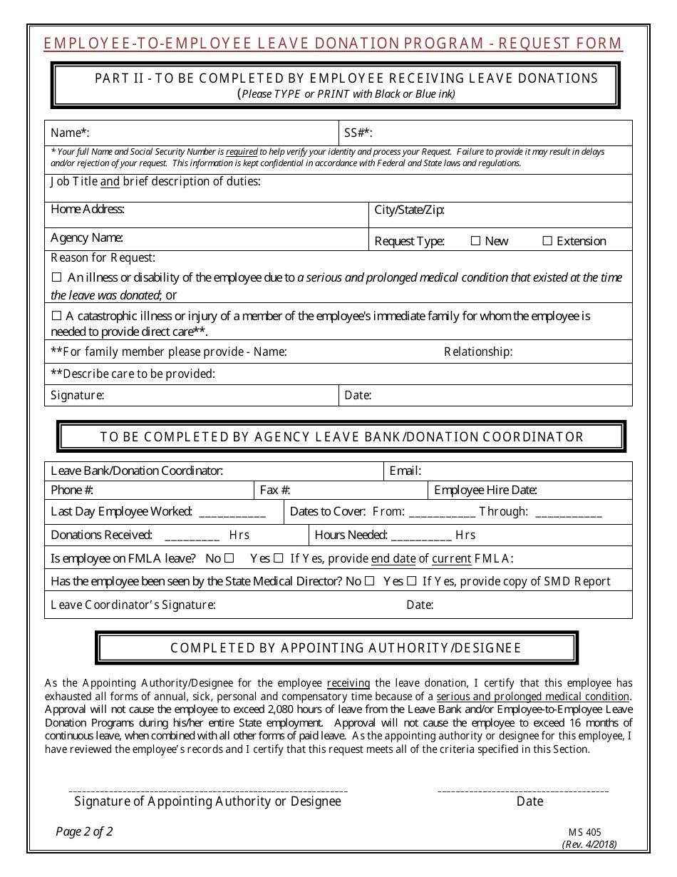 Employee-To-Employee Leave Donation Request Packet - Maryland, Page 4