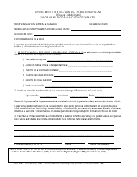 Document preview: Formulario OCC1204 Informe Medico Para Cuidado Infantil - Maryland (Spanish)