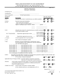 Form MDE RX4 Inspection Data Facility Specific - Maryland