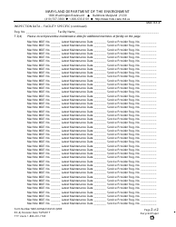 Form MDE RX4 Inspection Data Facility Specific - Maryland, Page 2