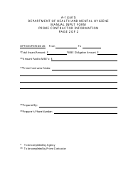 Form A-1 Manual Input Form - Prime Contractor Information - Maryland, Page 2