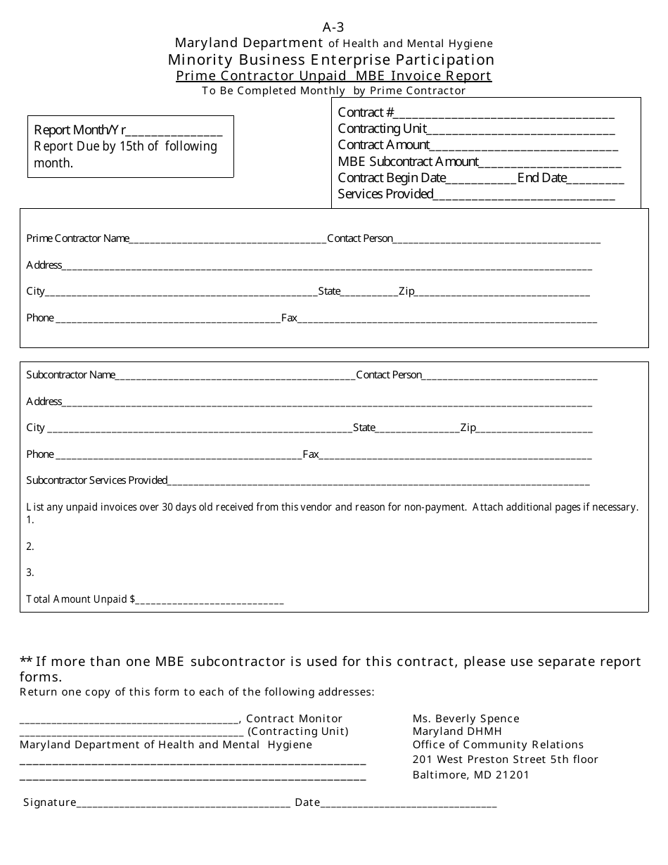 Form A-3 - Fill Out, Sign Online and Download Printable PDF, Maryland ...