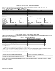 Document preview: Contract Modification Cover Sheet - Maryland