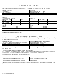 Document preview: Contract Option Cover Sheet - Maryland