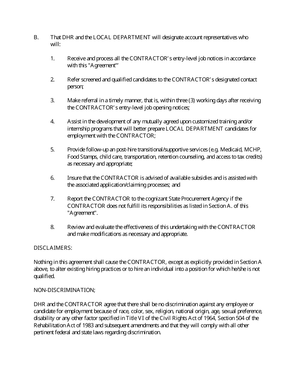 Hiring Agreement Form - Maryland, Page 3